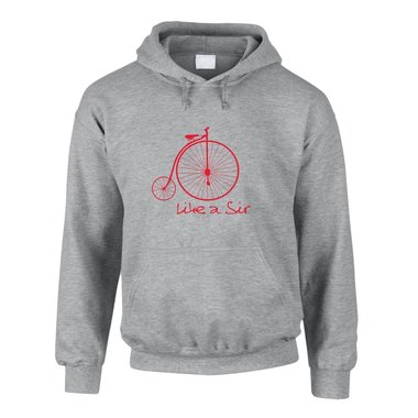 Hoodie Hochrad Like A Sir schwarz-weiss XXXL