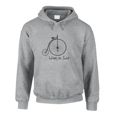 Hoodie Hochrad Like A Sir schwarz-weiss XXXL