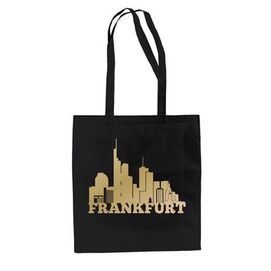 Jutebeutel - Frankfurt Skyline fuchsia-gold