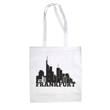 Jutebeutel - Frankfurt Skyline fuchsia-gold