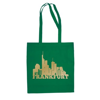 Jutebeutel - Frankfurt Skyline fuchsia-gold