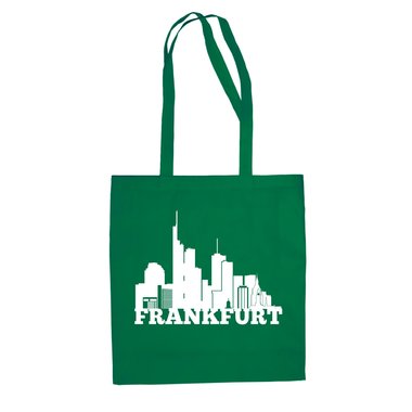 Jutebeutel - Frankfurt Skyline fuchsia-gold