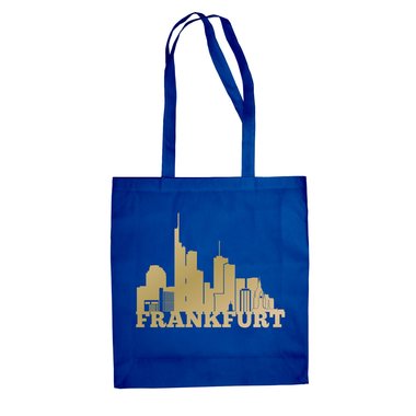 Jutebeutel - Frankfurt Skyline fuchsia-gold