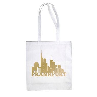 Jutebeutel - Frankfurt Skyline kellygrn-gold