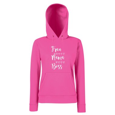 Damen Hoodie - Frau, Mama, Boss fuchsia-gold XS