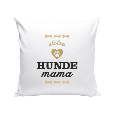 Dekokissen - Stolze Hunde Mama braun-fuchsia