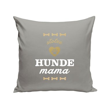 Dekokissen - Stolze Hunde Mama braun-fuchsia