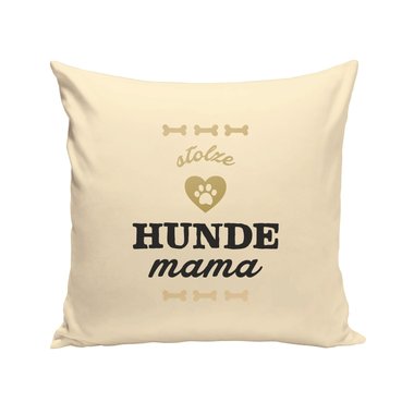 Dekokissen - Stolze Hunde Mama braun-fuchsia