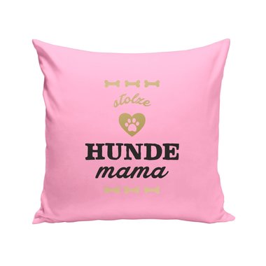 Dekokissen - Stolze Hunde Mama braun-fuchsia