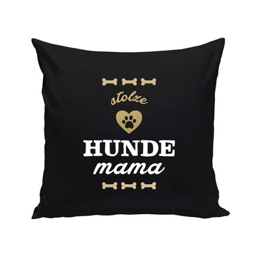 Dekokissen - Stolze Hunde Mama braun-fuchsia