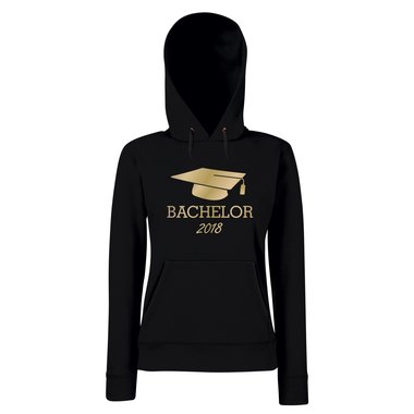 Damen Hoodie - Bachelor 2018 schwarz-gold L