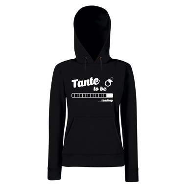 Damen Hoodie - Tante to be - loading schwarz-weiss L