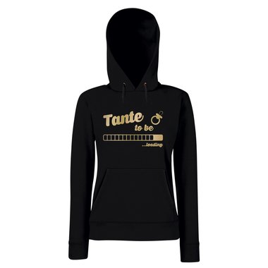 Damen Hoodie - Tante to be - loading schwarz-weiss L