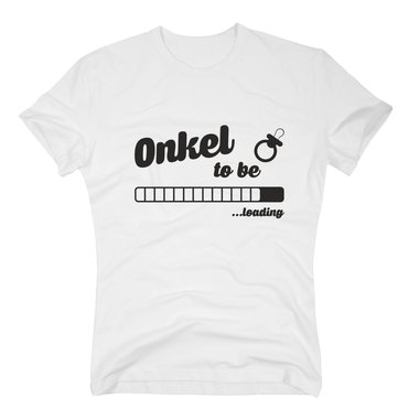 Herren T-Shirt - Onkel to be - loading weiss-schwarz S