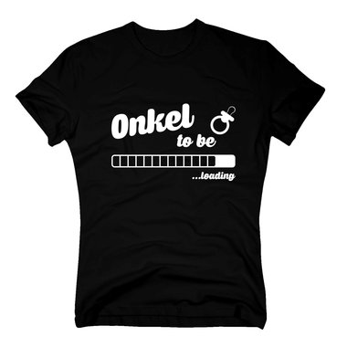 Herren T-Shirt - Onkel to be - loading weiss-schwarz S