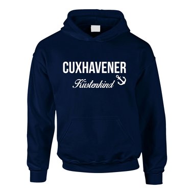 Kinder Hoodie Cuxhavener Kstenkind dunkelblau-rot 110-116