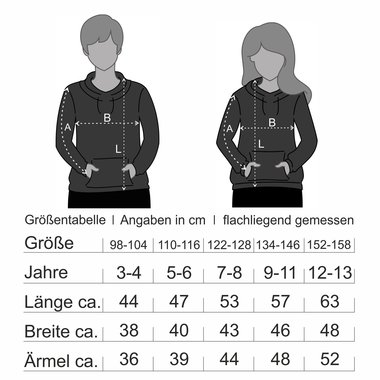 Kinder Hoodie Cuxhavener Kstenkind dunkelblau-rot 110-116