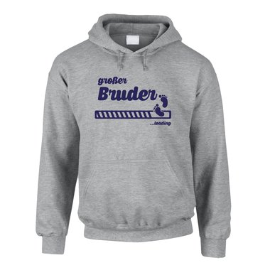 Herren Hoodie - Groer Bruder loading grau-dunkelblau XS