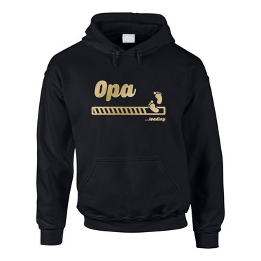 Herren Hoodie - Opa loading schwarz-cyan L