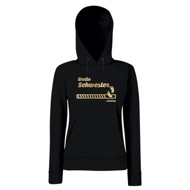 Damen Hoodie - Groe Schwester loading fuchsia-gold XS