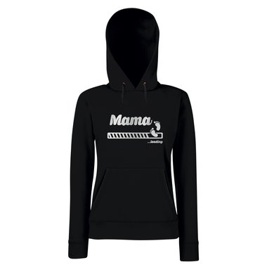 Damen Hoodie - Mama loading schwarz-silber L