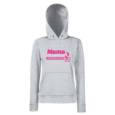 Damen Hoodie - Mama loading schwarz-silber L