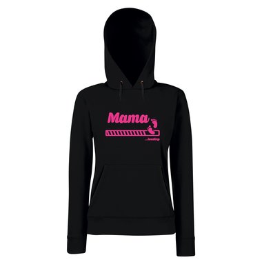 Damen Hoodie - Mama loading schwarz-silber L