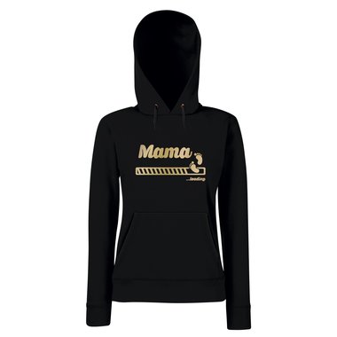 Damen Hoodie - Mama loading schwarz-silber L