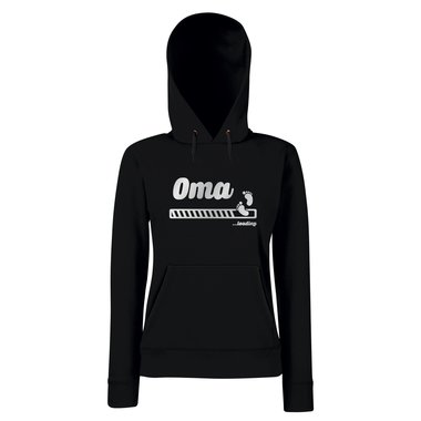 Damen Hoodie - Oma loading schwarz-silber L