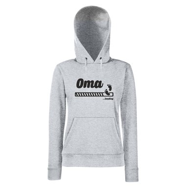 Damen Hoodie - Oma loading schwarz-silber L