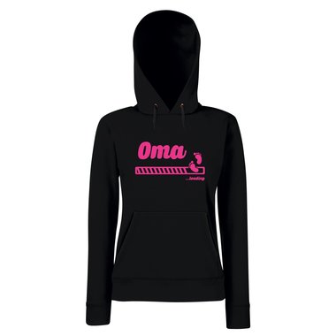 Damen Hoodie - Oma loading schwarz-silber L