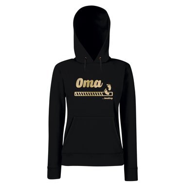 Damen Hoodie - Oma loading schwarz-silber L