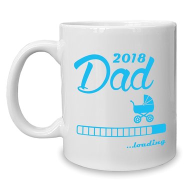 Kaffeebecher - Tasse - Dad 2018 ...loading weiss-cyan