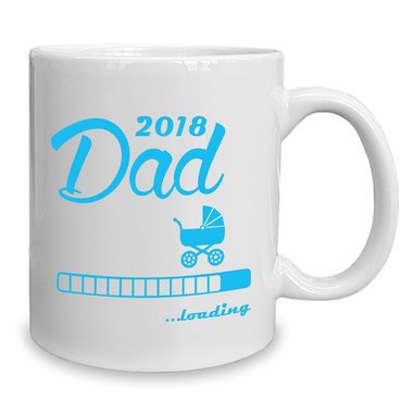 Kaffeebecher - Tasse - Dad 2018 ...loading weiss-cyan