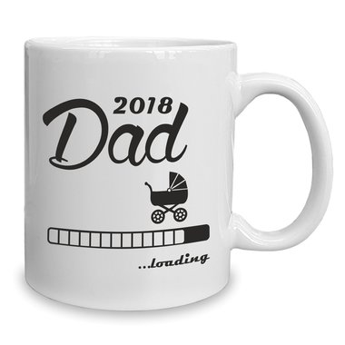 Kaffeebecher - Tasse - Dad 2018 ...loading weiss-cyan