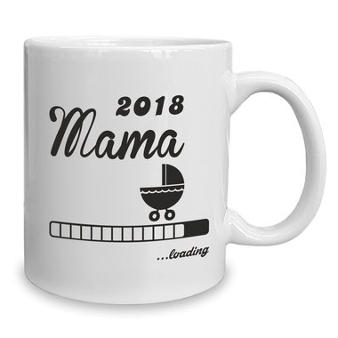 Kaffeebecher - Tasse - Mama 2018 ...loading weiss-fuchsia