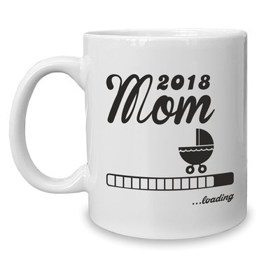 Kaffeebecher - Tasse - Mom 2018 ...loading weiss-fuchsia