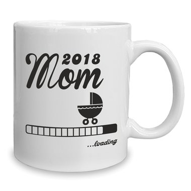 Kaffeebecher - Tasse - Mom 2018 ...loading weiss-fuchsia