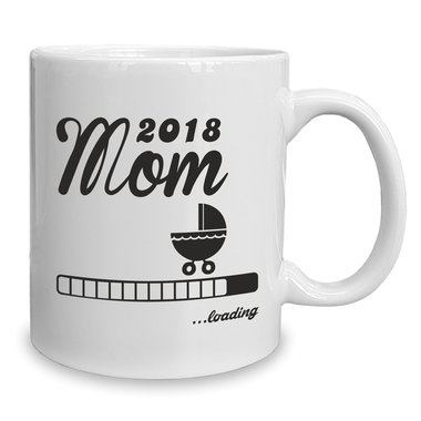 Kaffeebecher - Tasse - Mom 2018 ...loading weiss-schwarz