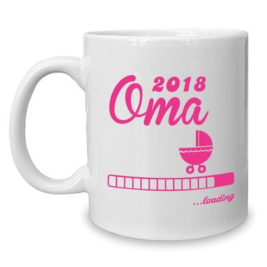 Kaffeebecher - Tasse - Oma 2018 ...loading weiss-fuchsia