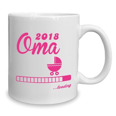 Kaffeebecher - Tasse - Oma 2018 ...loading weiss-fuchsia