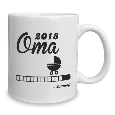 Kaffeebecher - Tasse - Oma 2018 ...loading weiss-fuchsia