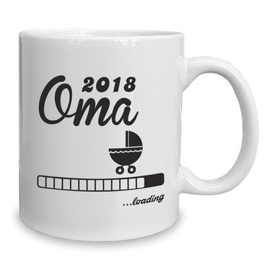 Kaffeebecher - Tasse - Oma 2018 ...loading weiss-schwarz