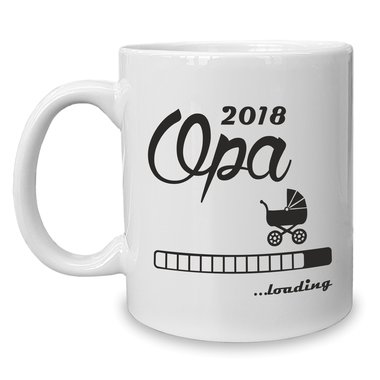 Kaffeebecher - Tasse - Opa 2018 ...loading weiss-cyan