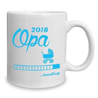 Kaffeebecher - Tasse - Opa 2018 ...loading weiss-cyan