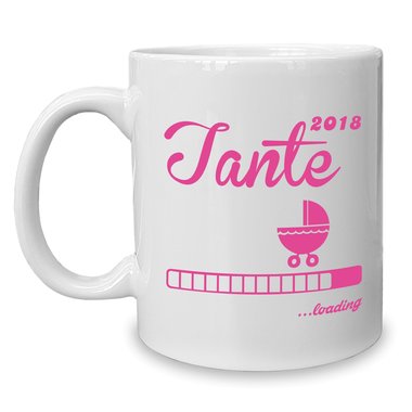 Kaffeebecher - Tasse - Tante 2018 ...loading weiss-fuchsia