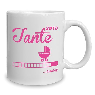 Kaffeebecher - Tasse - Tante 2018 ...loading weiss-fuchsia