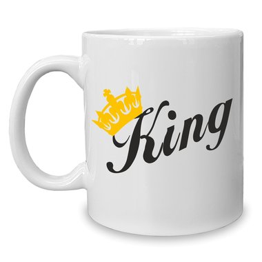 Kaffeebecher - Tasse - King weiss-schwarz