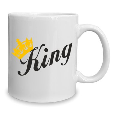 Kaffeebecher - Tasse - King weiss-schwarz