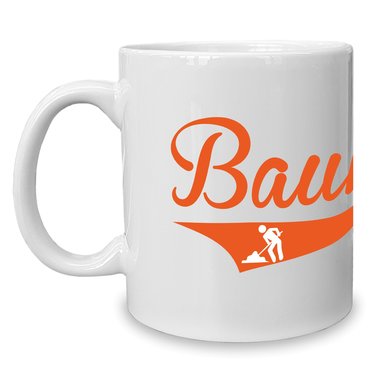 Kaffeebecher - Tasse - Bauherr weiss-dunkelblau